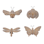 Floral Etched Insect Shelf Sitter, Set of 4