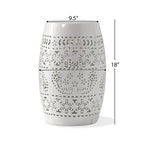 Ruby Outdoor Metal Lace Cutout Accent Table