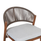 Outdoor Metal Frame Stools with Scallop-Shaped Backrest & Water-Resistant Cushions, Set of 2
