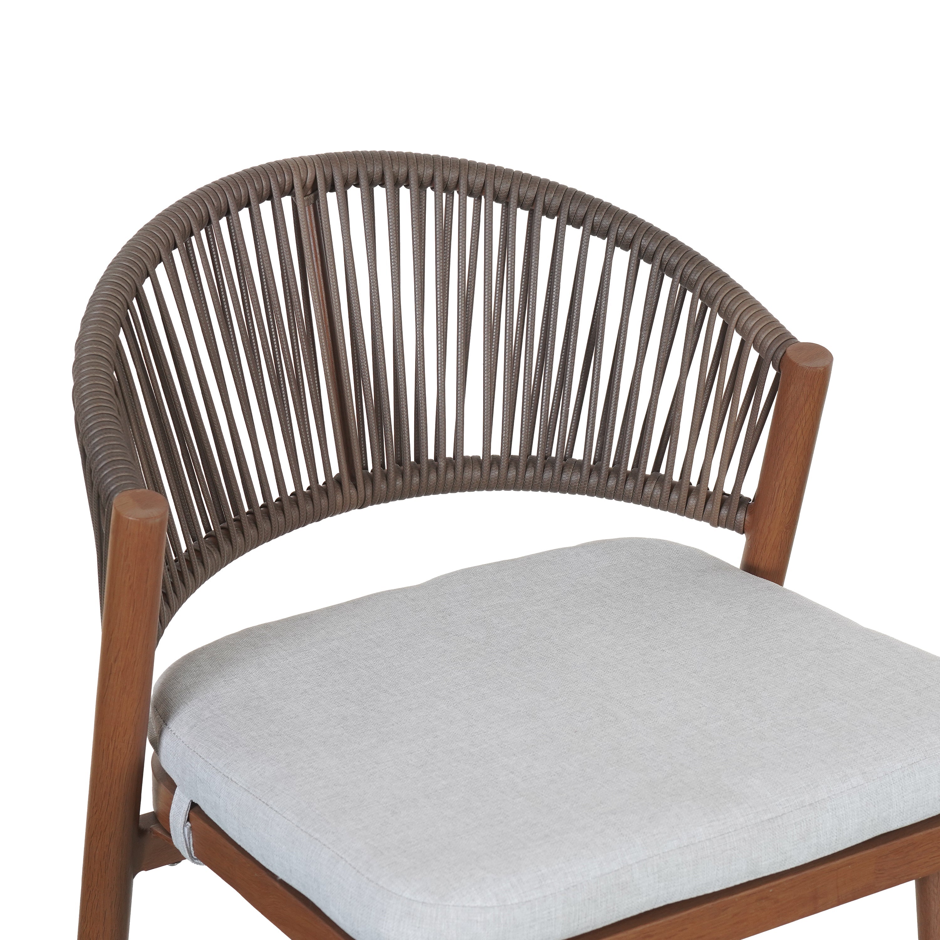Outdoor Metal Frame Stools with Scallop-Shaped Backrest & Water-Resistant Cushions, Set of 2