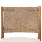 Monica Outdoor Wood and Wicker Woven Dining Chair with Cushions, Set of 2