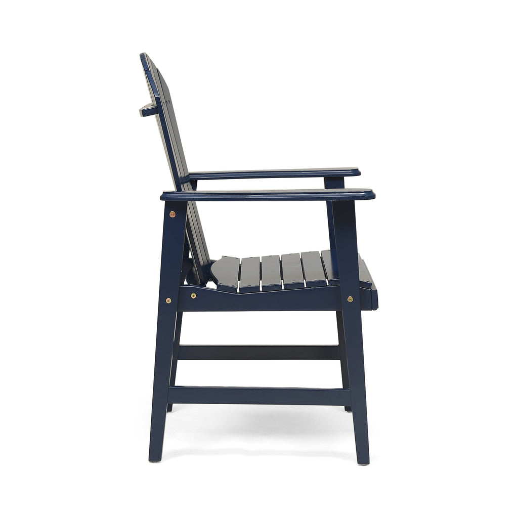 Outdoor Weather Resistant Acacia Wood Adirondack Dining Chairs, Set of 2