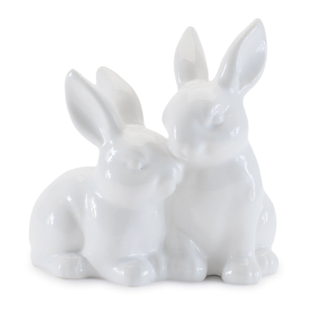 Ceramic Mini Garden Bunny Couple, Set of 4
