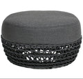 Willow Round Wicker & Upholstered Patio Ottoman