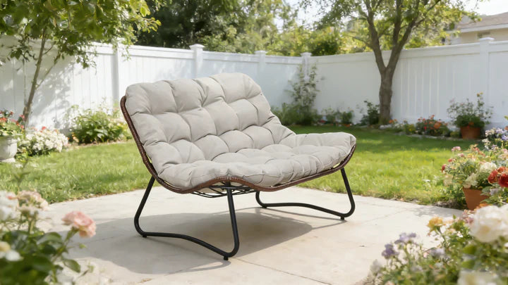 Maristella Outdoor Wicker Loveseat with Cushion