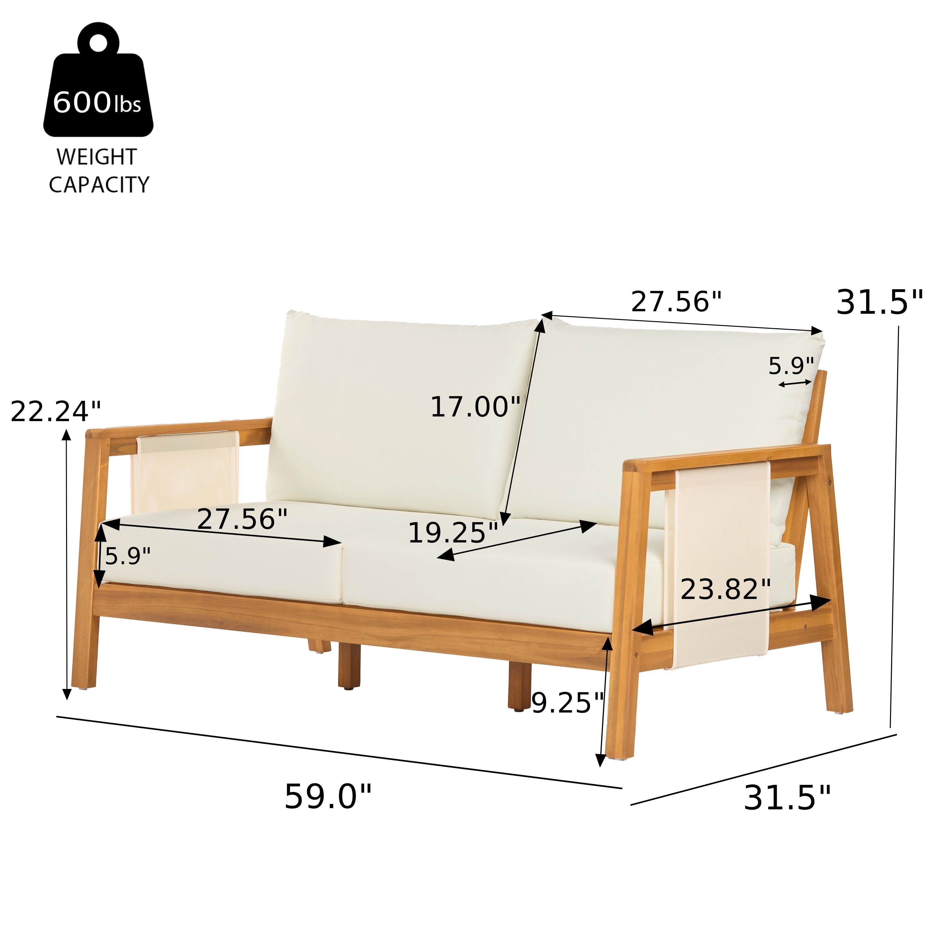 Khali 4 Piece Acacia Wood Outdoor Set