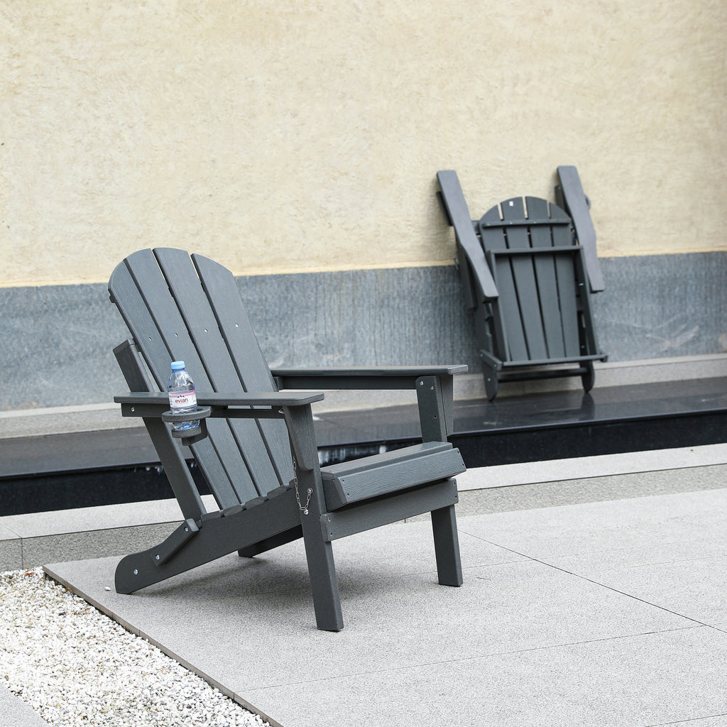 Composite Folding Adirondack Chair with Dual Cup Holder