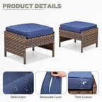 Marlowe Wicker Outdoor Ottomans, Set of 2