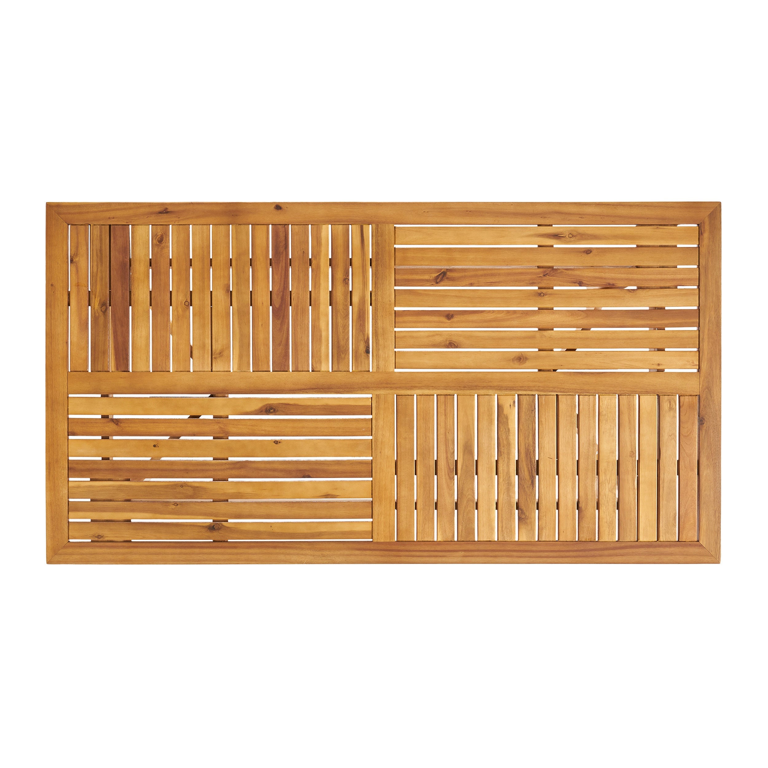 Monica Outdoor Wood and Wicker Woven 7 Piece Dining Set