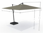 10' x 13' AKZ+ Rectangular Cantilever Black Frame Boulder Canopy Umbrella