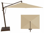 10' x 13' AKZ+ Rectangular Cantilever Bronze Frame Champagne Canopy Umbrella