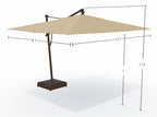 10' x 13' AKZ+ Rectangular Cantilever Bronze Frame Champagne Canopy Umbrella