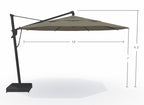 13' AKZ+ Round Cantilever Black Frame Boulder Canopy Umbrella