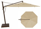 13' AKZ+ Round Cantilever Bronze Frame Champagne Canopy Umbrella
