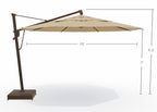 13' AKZ+ Round Cantilever Bronze Frame Champagne Canopy Umbrella