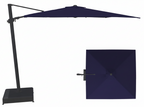 10' Square Cantilever Black Frame Indigo Canopy Umbrella