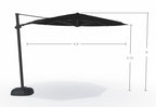 11.5' Octagon Cantilever Black Frame Black Canopy Umbrella
