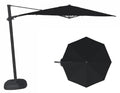 11.5' Octagon Cantilever Black Frame Black Canopy Umbrella