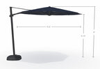 11.5' Octagon Cantilever Black Frame Indigo Canopy Umbrella
