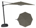 11.5' Octagon Cantilever Black Frame Charcoal Canopy Umbrella