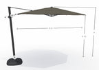 11.5' Octagon Cantilever Black Frame Charcoal Canopy Umbrella