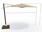 11.5' Octagon Cantilever Bronze Frame Champagne Canopy Umbrella