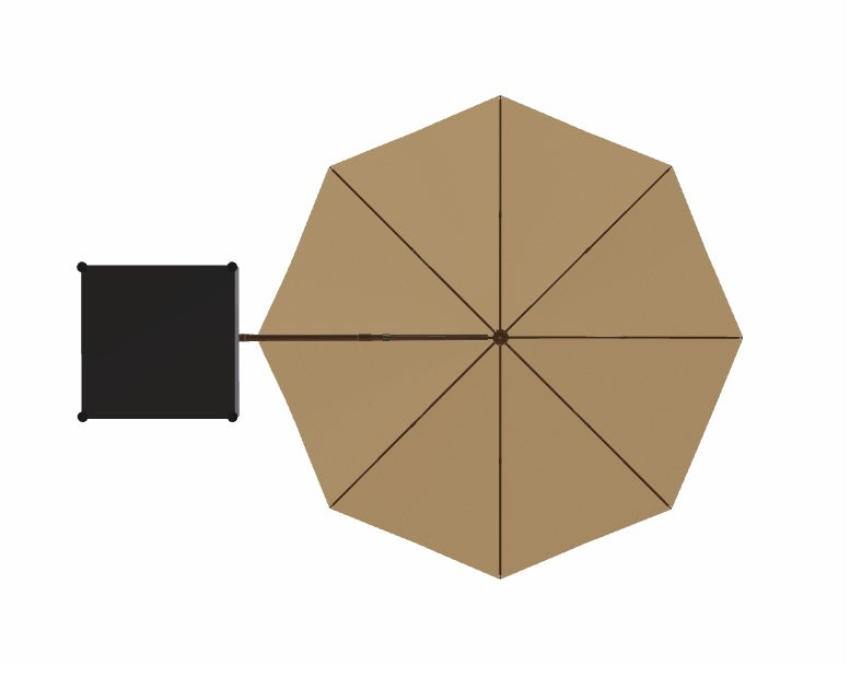 11.5' Octagon Cantilever Bronze Frame Champagne Canopy Umbrella