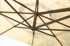 11.5' Octagon Cantilever Bronze Frame Champagne Canopy Umbrella