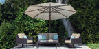 11.5' Octagon Cantilever Bronze Frame Champagne Canopy Umbrella