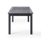 Outdoor Expandable Acacia Wood Dining Table, Dark Grey
