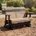 4' Cedar & Black Adirondack Glider Bench from LuxCraft