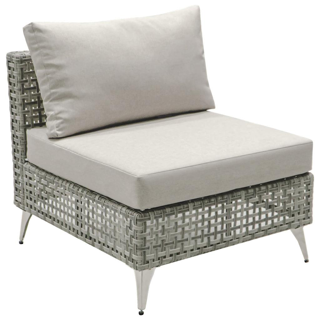 7-Piece Outdoor Wicker Sectional Sofa with Water Resistant Cushions and Coffee Table