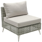 7-Piece Outdoor Wicker Sectional Sofa with Water Resistant Cushions and Coffee Table