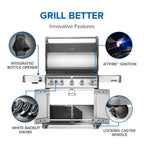 Napoleon Rogue® PRO 625 Natural Gas Grill with Infrared Side Burner