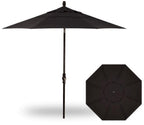 9' Collar Tilt Market Black Frame Black Canopy Umbrella
