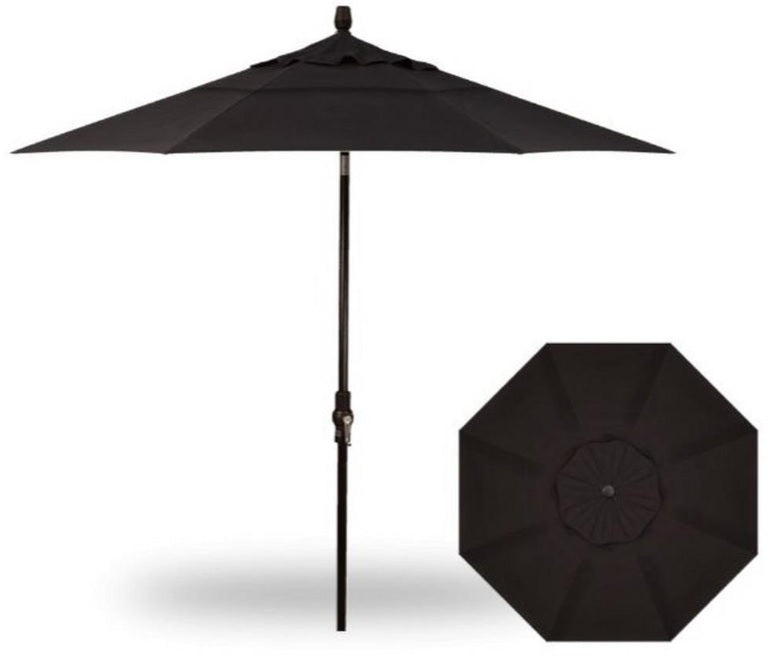 9' Collar Tilt Market Black Frame Black Canopy Umbrella