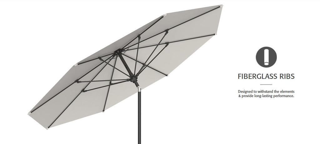 11' Flex Auto Tilt Market Black Frame Boulder Canopy Umbrella Thin Pole