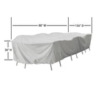 Modular Outdoor Furniture Cover for X-Large Oval/Rectangle Table & Chairs