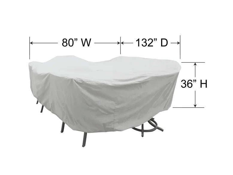 Modular Outdoor Furniture Cover for Large Oval/Rectangle Table & Chairs