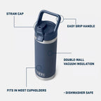 YETI Rambler® 18 oz. Water Bottle with Color-Matched Straw Cap