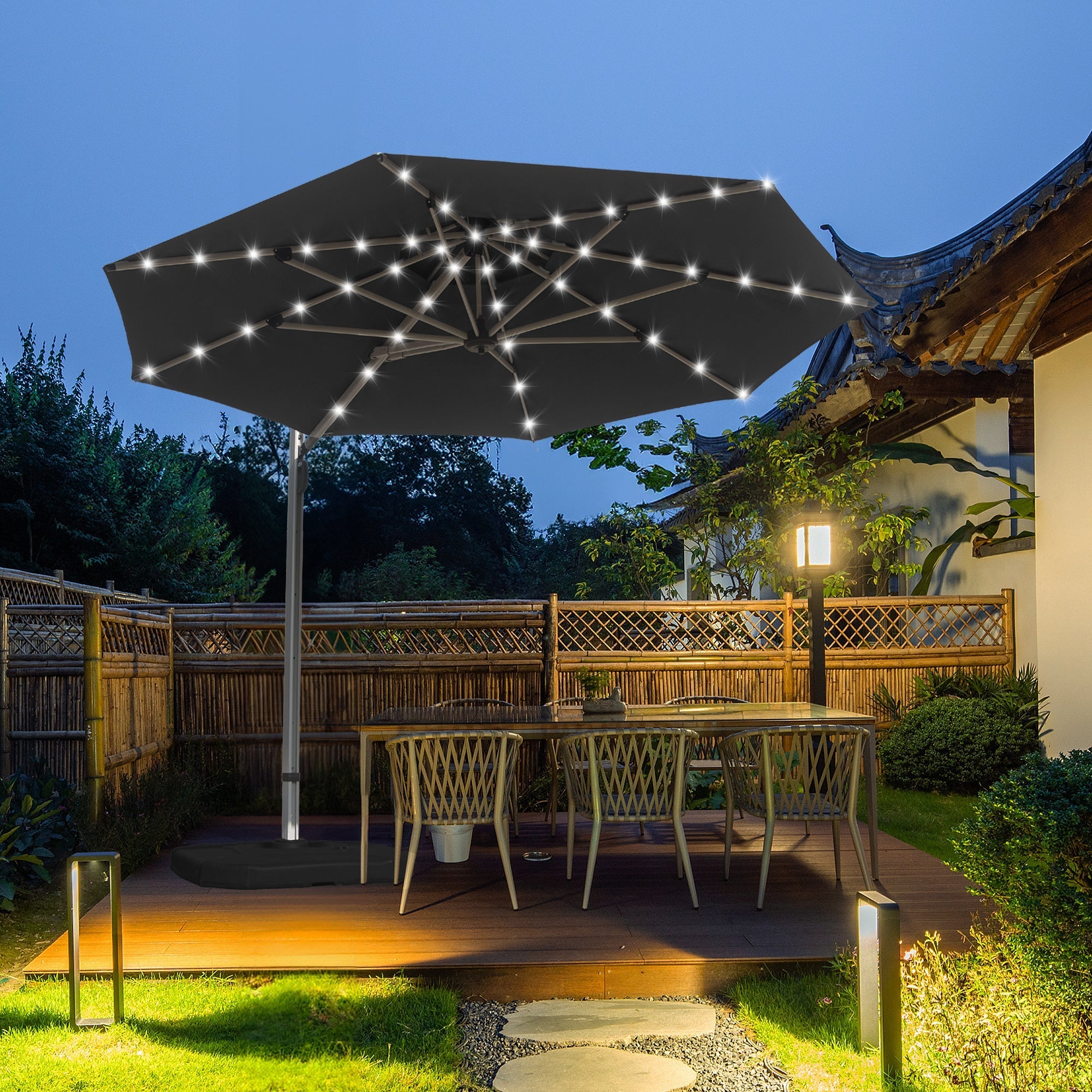 Round Cantilever Umbrella with Center Pole, Base Not Included