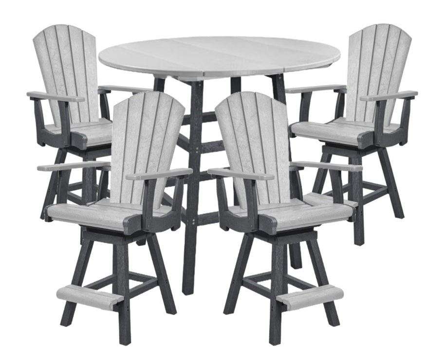 Light Grey & Slate Counter Height Resin Furniture by C.R. Plastic