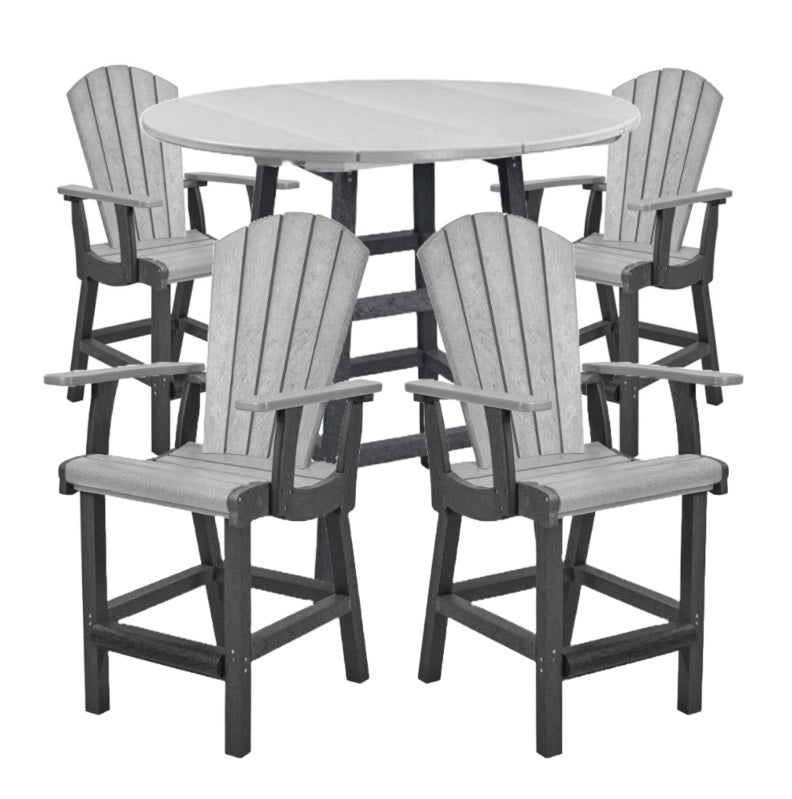 Light Grey & Slate Counter Height Resin Furniture by C.R. Plastic