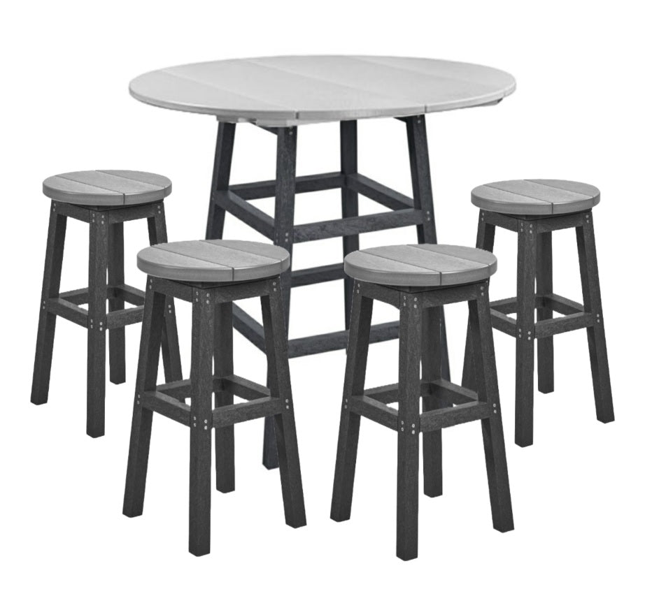 Light Grey & Slate Counter Height Resin Furniture by C.R. Plastic