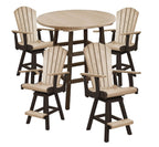 Beige & Chocolate Counter Height Resin Furniture by C.R. Plastic