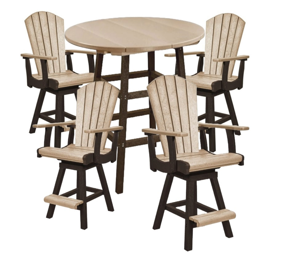 Beige & Chocolate Counter Height Resin Furniture by C.R. Plastic