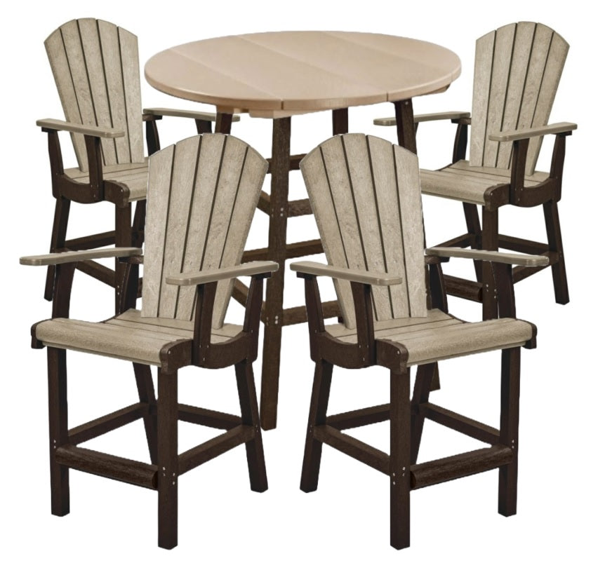 Beige & Chocolate Counter Height Resin Furniture by C.R. Plastic