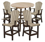Beige & Chocolate Counter Height Resin Furniture by C.R. Plastic
