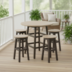 Beige & Chocolate Counter Height Resin Furniture by C.R. Plastic