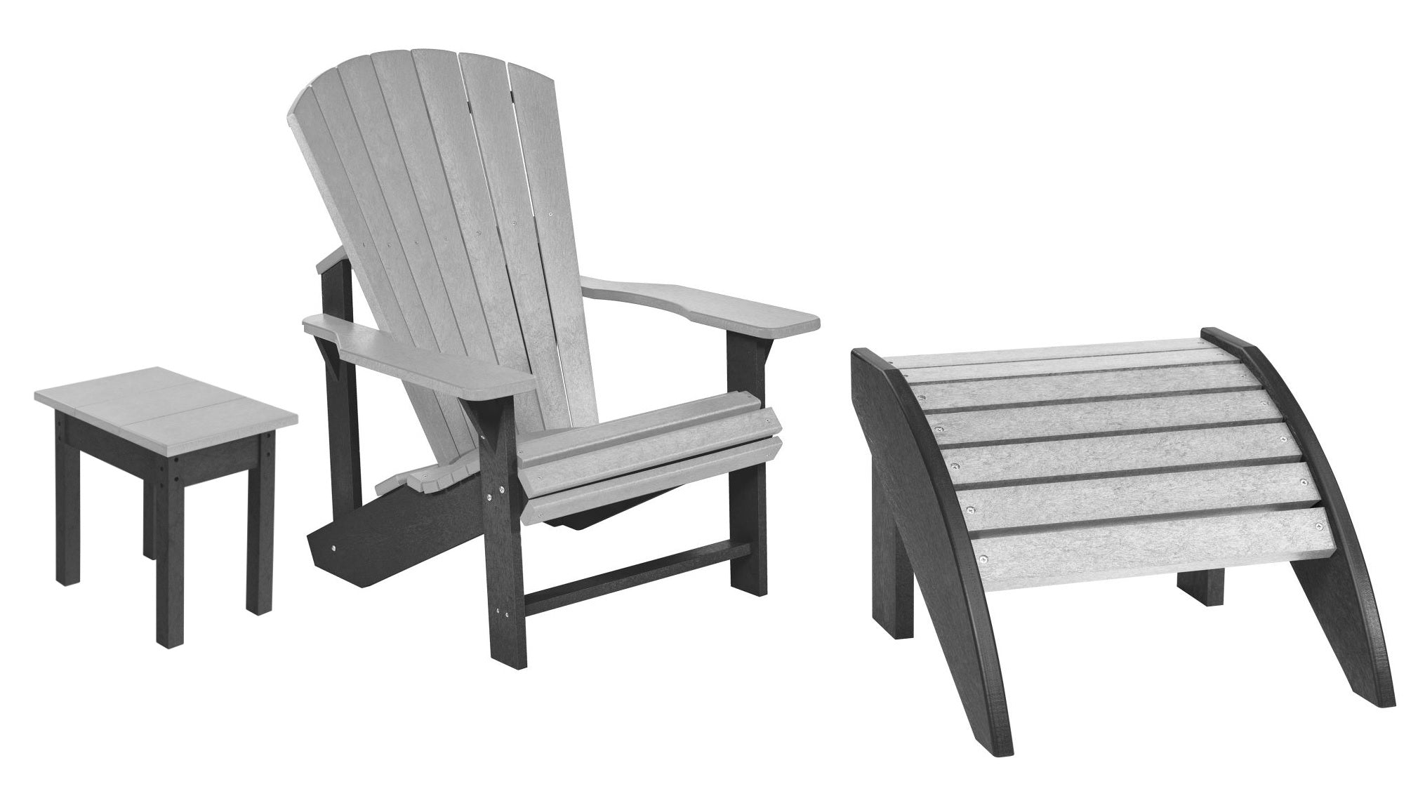 2-Toned Slate & Light Grey Resin Furniture by C.R. Plastic